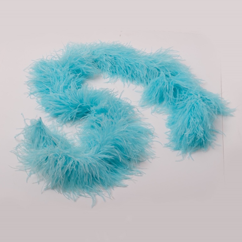 NEW Chrisanne Clover 6-ply Luxury Pure Ostrich Feather Boa 1.8m - Aquamarine